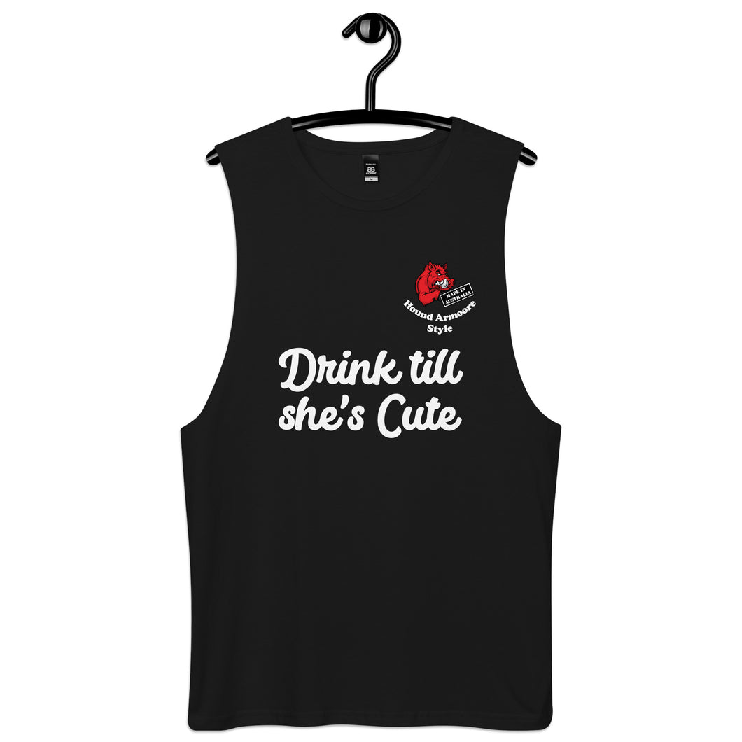 Hound Armoore Style Men’s Lingo Drop Arm Tank Top - Drink till she's Cute