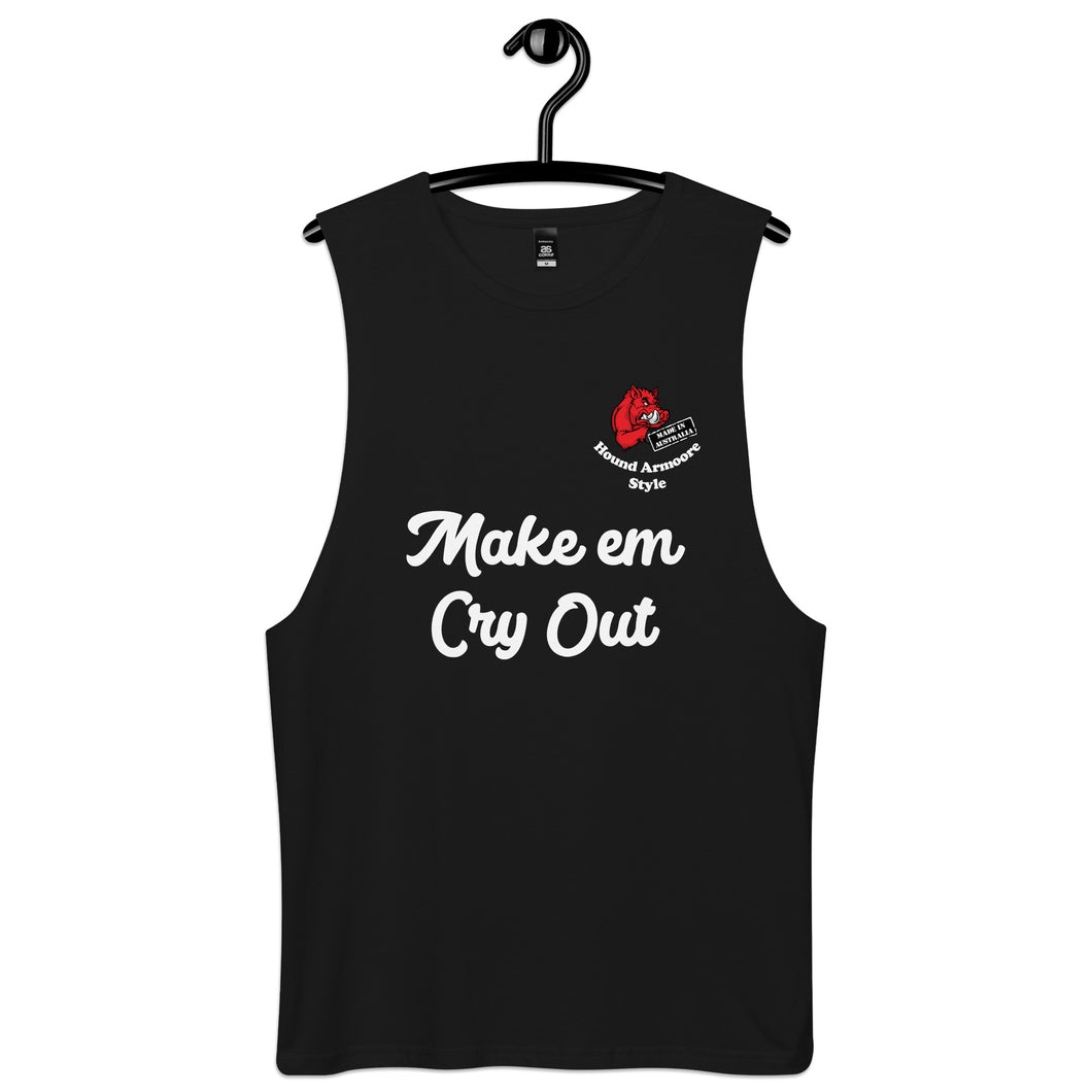 Hound Armoore Style Men’s Lingo Drop Arm Tank Top -  Make em Cry Out